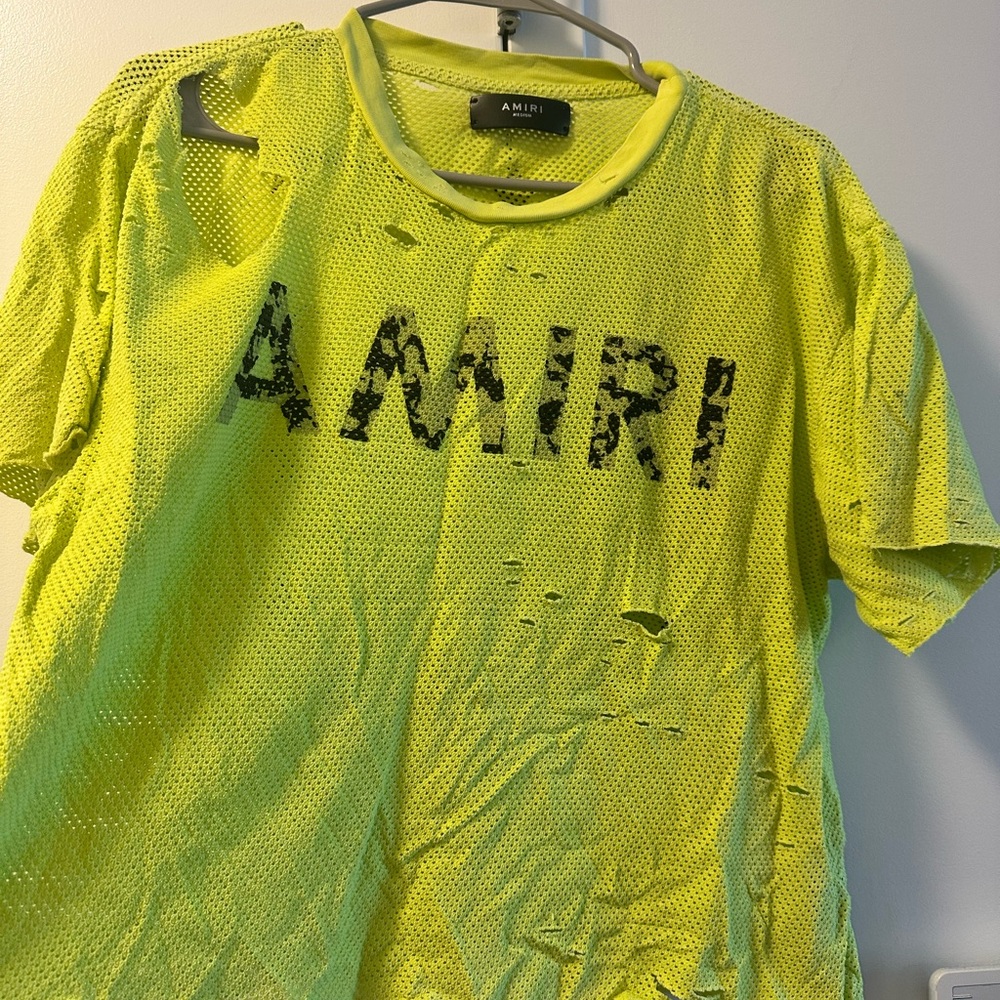 AMIRI Star Mesh Cropped Yellow  Top